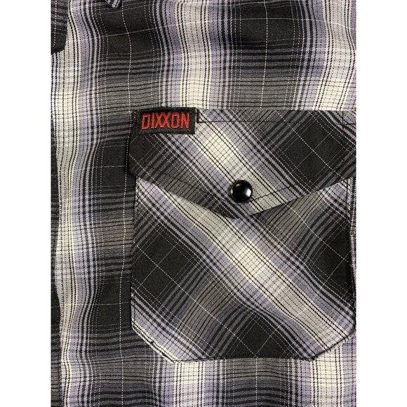 Dixxon Flannel Co. Men’s SZ S Black Plaid Button Up Short Sleeve Shirt Blackline - Picture 3 of 7